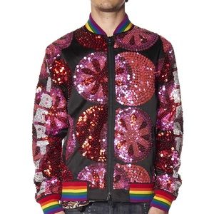 Libertine Sequin Satin Bomber Jacket